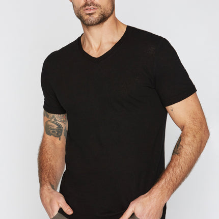 Men's Cotton Linen V-Neck Tee