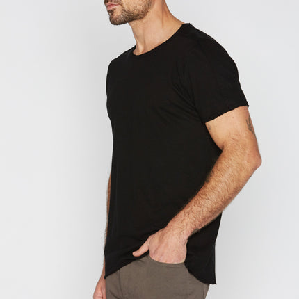 Men's Cotton Linen Patch Sleeve Tee