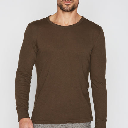 Men's Linen Blend Wide Cuff Long Sleeve Tee