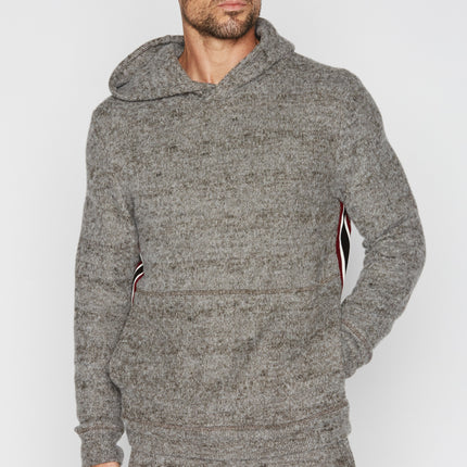 Men's Soft Knit Melange Side Stripe Hoodie