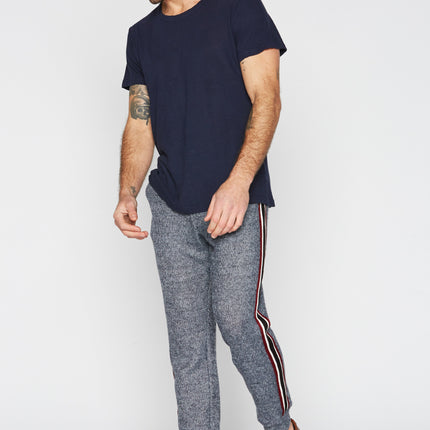 Men's Soft Knit Melange Stripe Side Pant