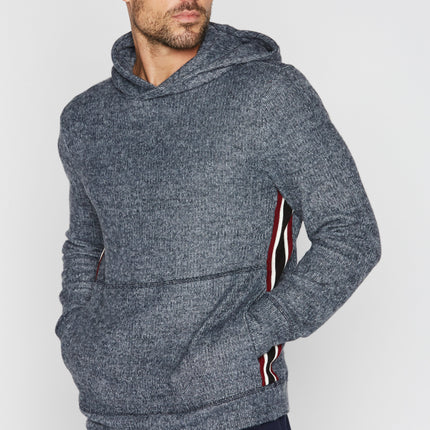 Men's Soft Knit Melange Side Stripe Hoodie