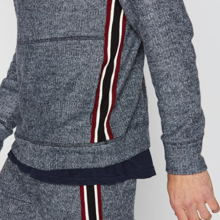 Men's Soft Knit Melange Side Stripe Hoodie
