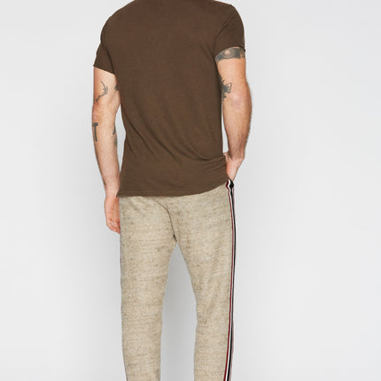 Men's Soft Knit Melange Stripe Side Pant