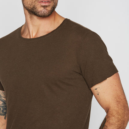 Men's Linen Blend Crew Neck Tee