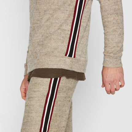 Men's Soft Knit Melange Side Stripe Pullover Sweater