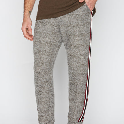 Men's Soft Knit Melange Stripe Side Pant