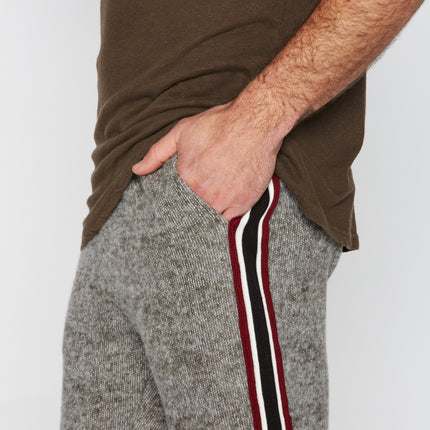 Men's Soft Knit Melange Stripe Side Pant