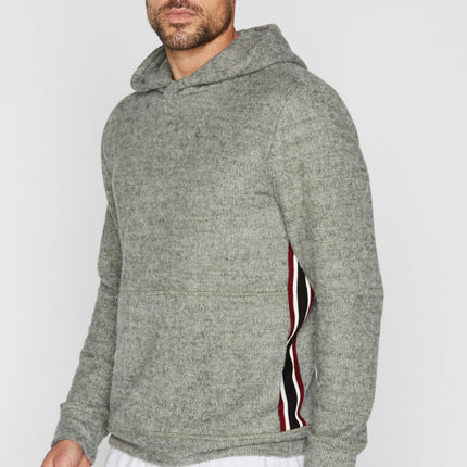 Men's Soft Knit Melange Side Stripe Hoodie