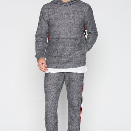 Men's Soft Knit Melange Stripe Side Pant