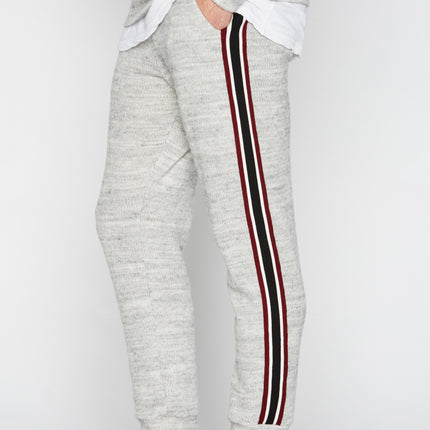 Men's Soft Knit Melange Stripe Side Pant