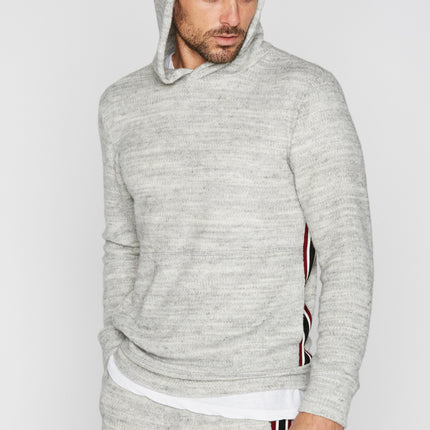Men's Soft Knit Melange Side Stripe Hoodie