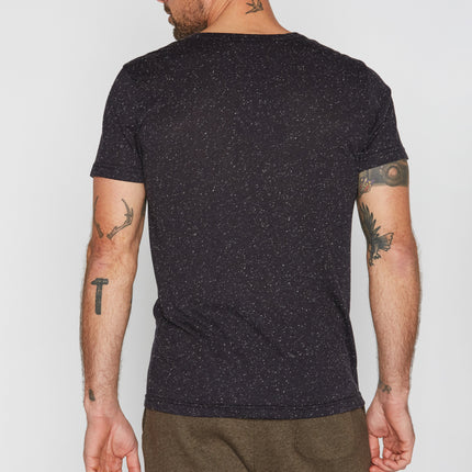 Men's Cross V-Neck Tee - Multi-Dot Black & White