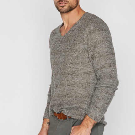 Men's Soft Knit Melange V-Neck Sweater