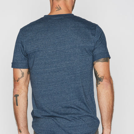 Men's Tri-Blend Stitch Sleeve V-Neck Tee