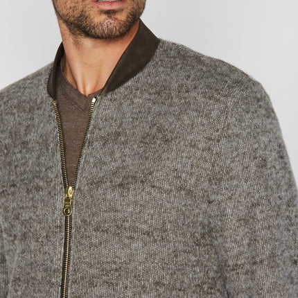 Men's Soft Knit Melange Bomber Jacket