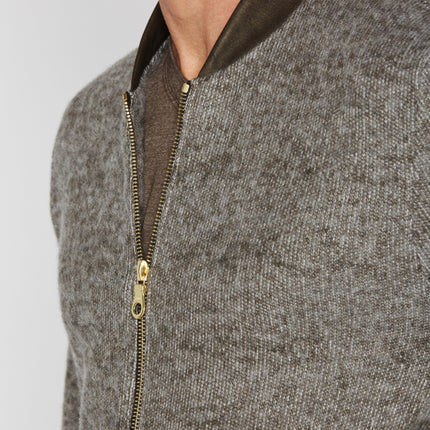 Men's Soft Knit Melange Bomber Jacket
