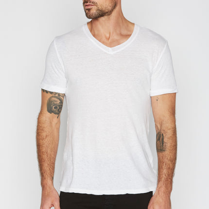 Men's Cotton Linen V-Neck Tee