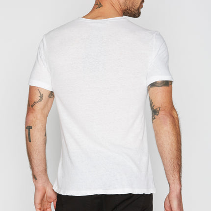 Men's Cotton Linen V-Neck Tee