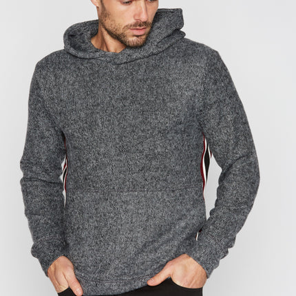Men's Soft Knit Melange Side Stripe Hoodie