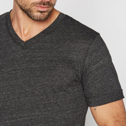 Men's Tri-Blend Stitch Sleeve V-Neck Tee