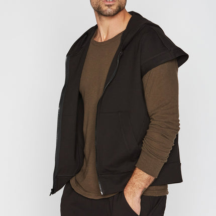 Men's Performance Ponte Zip Front Sleeveless Hoodie