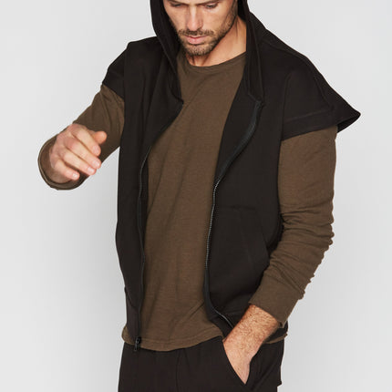 Men's Performance Ponte Zip Front Sleeveless Hoodie