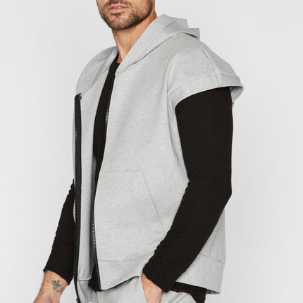 Men's Performance Ponte Zip Front Sleeveless Hoodie