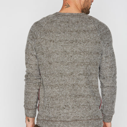 Men's Soft Knit Melange Side Stripe Pullover Sweater