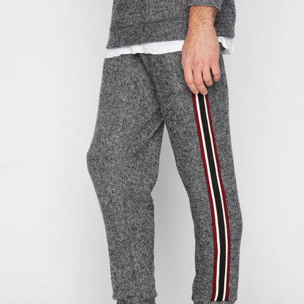 Men's Soft Knit Melange Stripe Side Pant