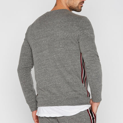 Men's French Terry Side Stripe Crew Neck Sweatshirt