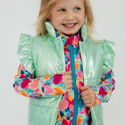 Mint Iridescent Puffer Vest