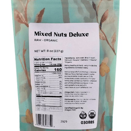 Mixed Nuts Deluxe, Raw, Organic