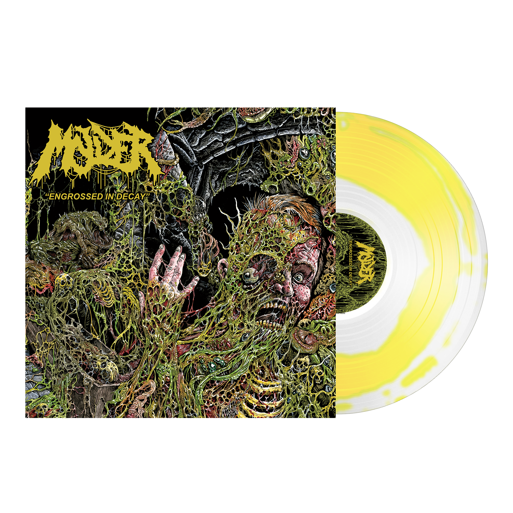 Molder - Engrossed In Decay - Bone White w/Yellow Swirl LP