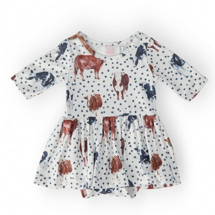 SALE Moo Meadows 3/4 Sleeve Twirl Bodysuit
