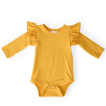 Mustard L/S Flutter Bodysuit