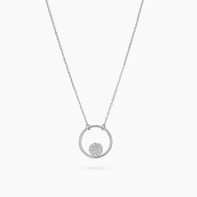 Sterling Silver Floating Pave CZ Necklace