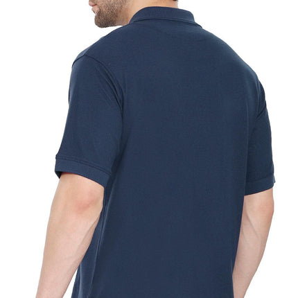 Men's Short Sleeve Pique Polo Shirt in Cotton Blend with Front Pocket