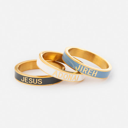 Names of God Enamel Ring Set