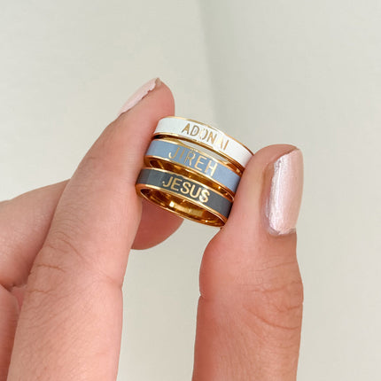 Names of God Enamel Ring Set