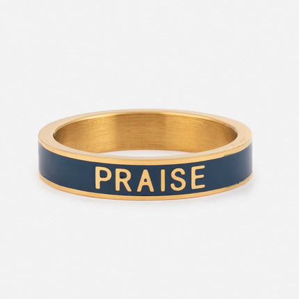 Navy Enamel Praise Ring