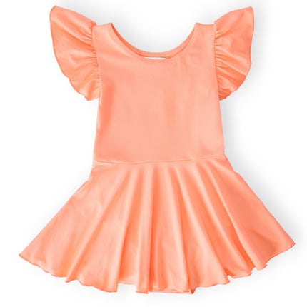 Neon Coral S/S Twirl Leotard