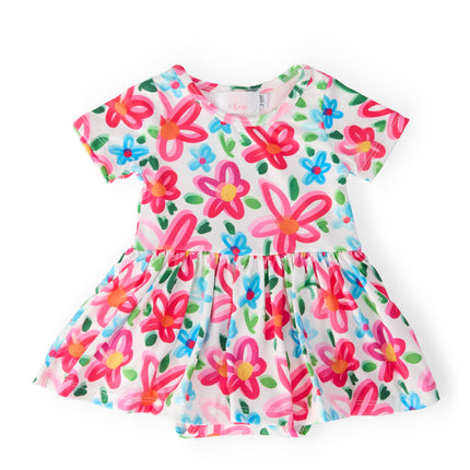 Neon Floral S/S Twirl Bodysuit