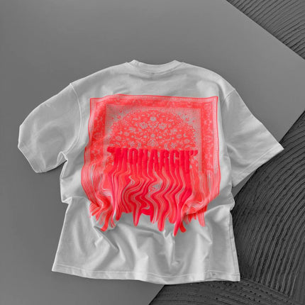 Neon Drip Cotton T-Shirt / Back Print Streetwear Tee