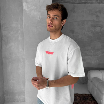 Neon Drip Cotton T-Shirt / Back Print Streetwear Tee