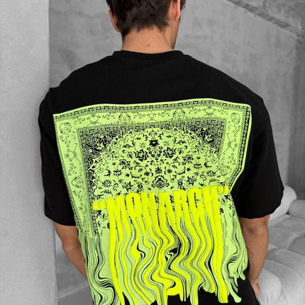 Neon Drip Cotton T-Shirt / Back Print Streetwear Tee