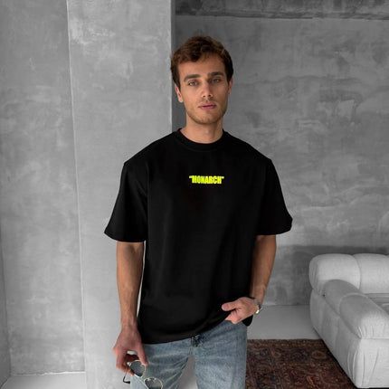 Neon Drip Cotton T-Shirt / Back Print Streetwear Tee