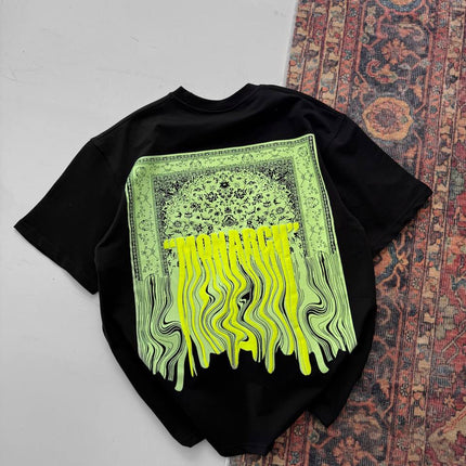 Neon Drip Cotton T-Shirt / Back Print Streetwear Tee