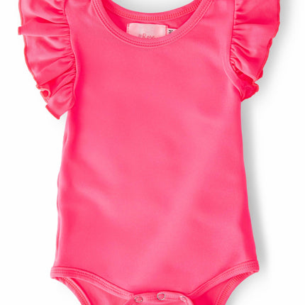 Neon Pink S/S Flutter Bodysuit