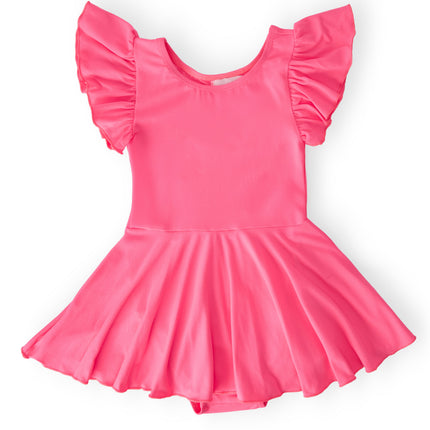 Neon Pink S/S Twirl Leotard